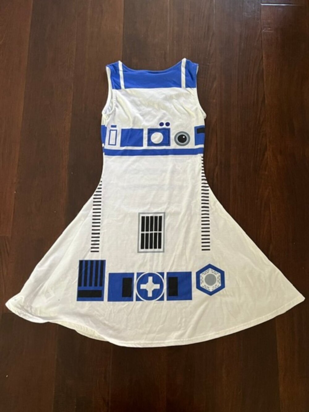 Star Wars R2-D2 Tank Dress in White, Blue & Gray Size Small - Picture 6 of 8